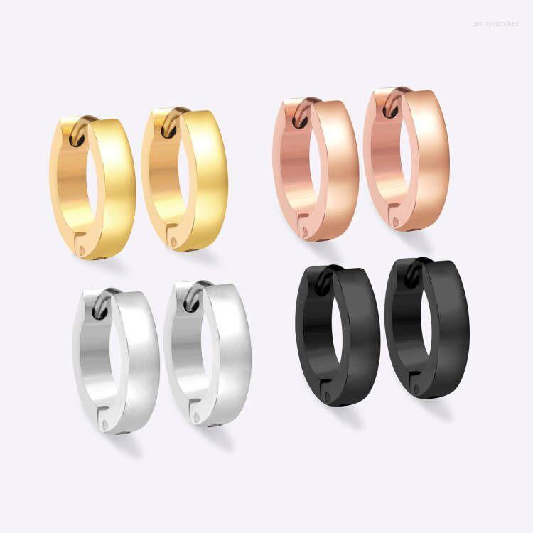 

Hoop Earrings Fashion Jewelry Stainless Steel Hypoallergenic Gold/Black/Rose Gold/Silver Color For Women/Girls Party