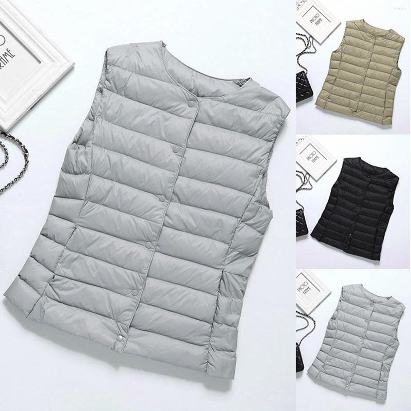 

Women's Vests Women's Warm Vest Spring 2022 Lightweight Padded Jackets Ultralight Coats Puffer Woman Down Coat Lady Duck Winter Light, Gray