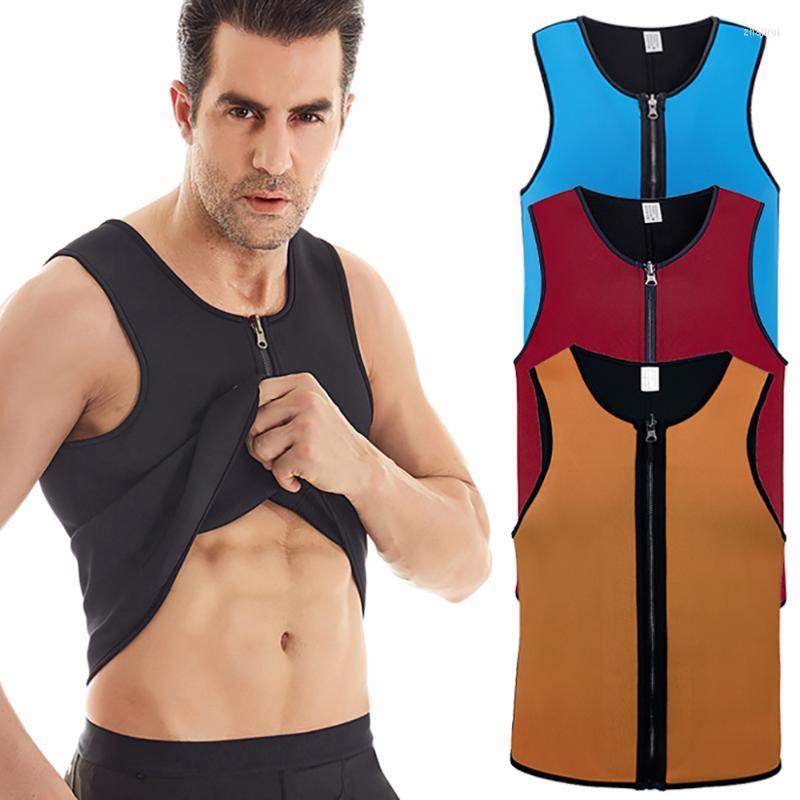

Men's Body Shapers Men's Shaper Workout Tank Top Zipper Front Slimming Neoprene Vest For Weight Loss Tummy Fat Waist Cincher Shapewear