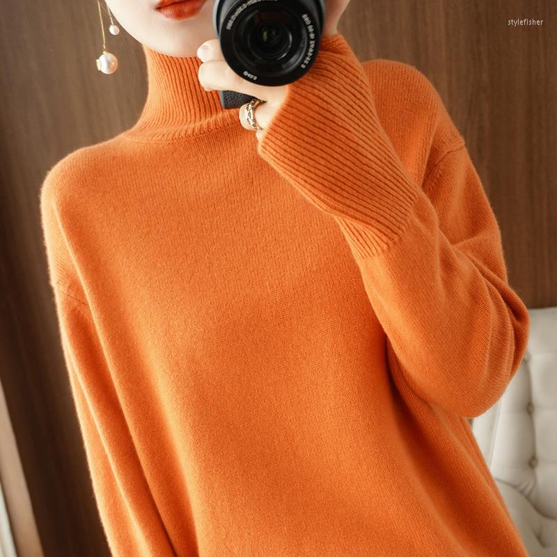 

Women' Sweaters BELIARST Cashmere Sweater Ladies High Neck Pullover Pure Wool Knitted Bottoming Shirt Slim Fashion Winter Female Jacket, Green