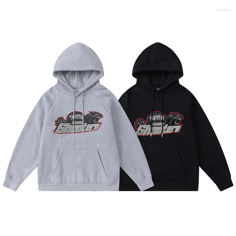 

Men' Hoodies 2022FW Trapstar London Hoodie Men Woman Tiger Towel Embroidery Shooters Letter Pullover Fleece Hooded Sweatshirts