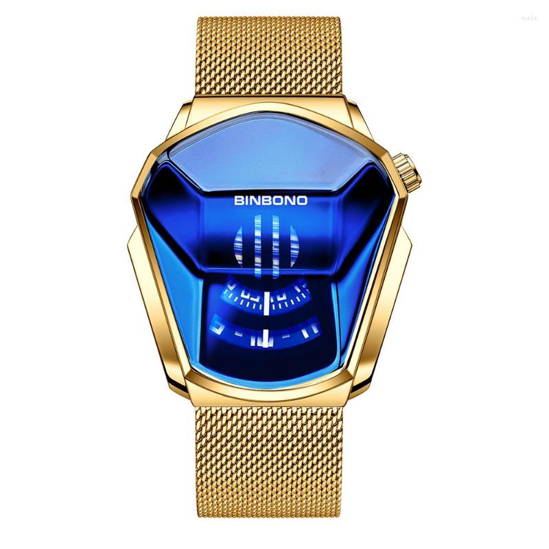 

Wristwatches BINBOND Top Military Quartz Man Watch Gold Wrist Watches Clock Casual Chronograph Sport Waterproof Wristwatch, Watch 4