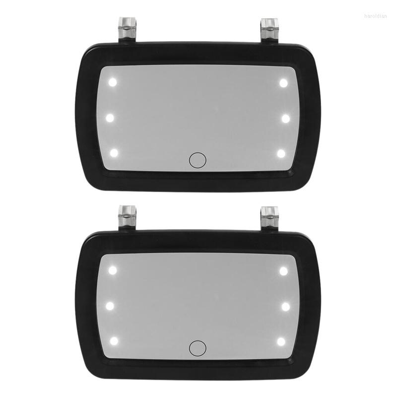 

Interior Accessories 2X Car Sun Visor Mirror Makeup Sun-Shading Cosmetic Vanity Automobile Make Up With Six LED Lights