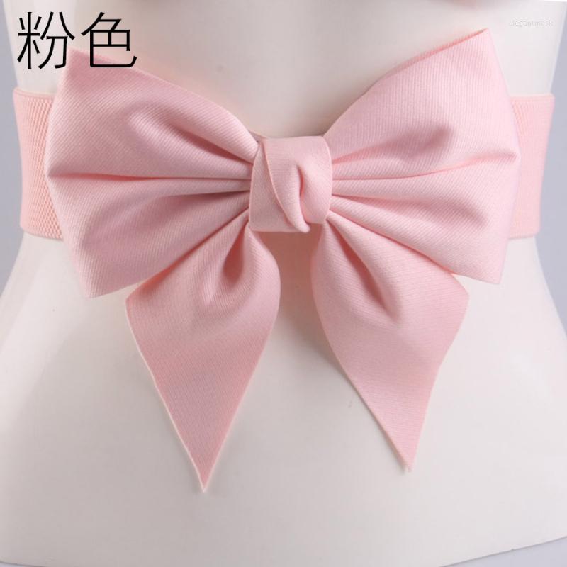 

Belts Bowknot Elastic Wide Belt Women's Dress Waist Seal Fashion Versatile Bridal Bridesmaid Wedding Accessories All Matching, Black