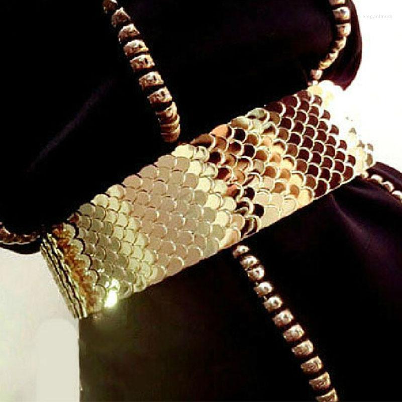 

Belts Female Metal Wide Waistband Golden Women's Belt Ceinture Waist Chain Skirt Coat Dress Accessories Luxury Women, Gold