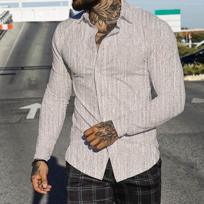 

Men' Casual Shirts Body Suit Men Autumn Winter Single Breasted Lapel Full Print Beach Long Sleeve Vacation Outdoor Cotton Blend Clothing, Gold