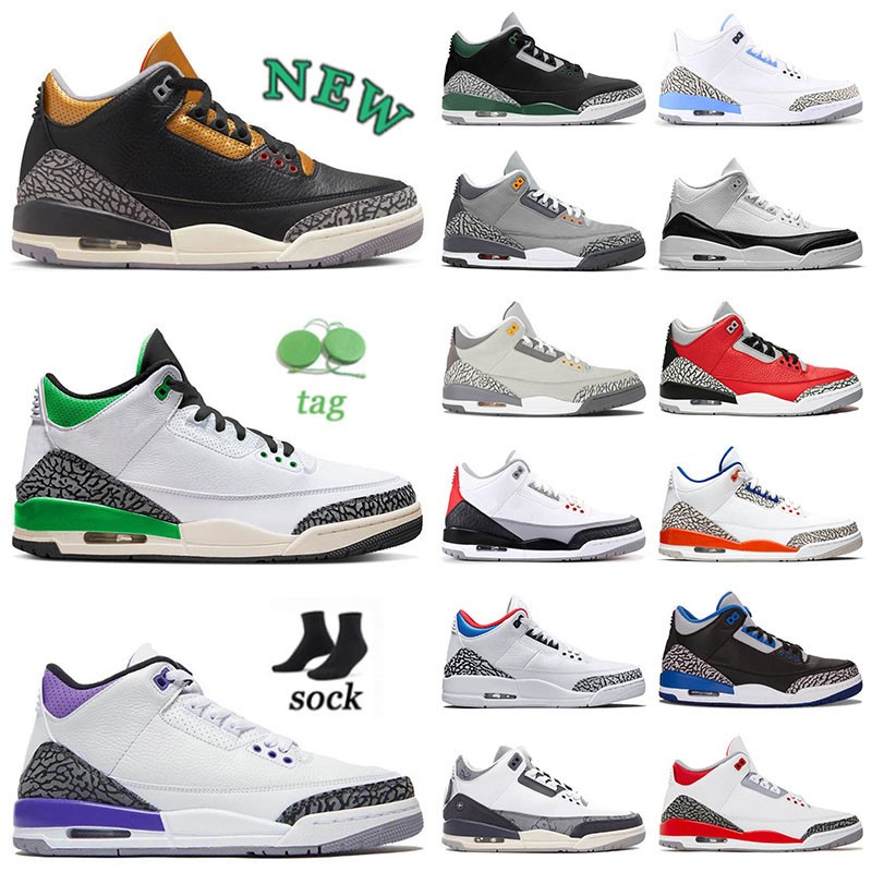 

Jumpman 3 3s Mens Womens Basketball Shoes Designer Lucky Green New Fire Red 2022 Midnight Navy Black Gold JTh NRG Pine Green UNC Race Blue Black Cats Sneakers Trainers, A42 40-47 midnight navy