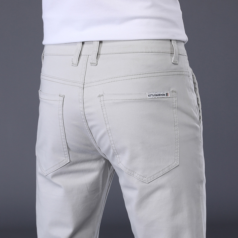 

Men's Pants Brand High Quality Pants Men Fashion Stretch Slim Straight Khaki Grey Cotton Classic Casual Trousers Large size 2838 221010, Mid gray