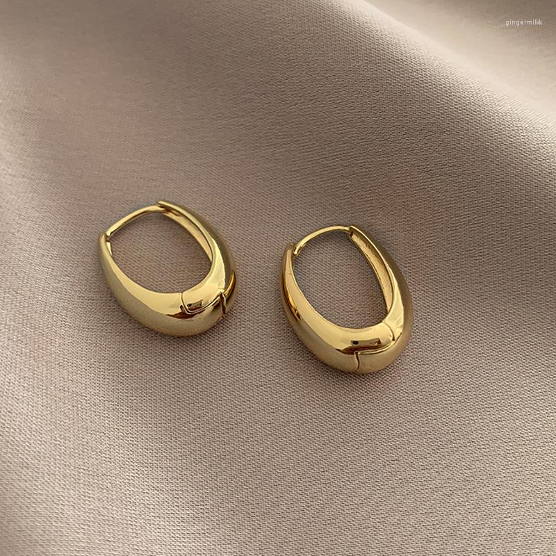 

Dangle Earrings Classic Copper Alloy Smooth Metal Hoop For Woman Fashion Korean Jewelry Temperament Daily Wear