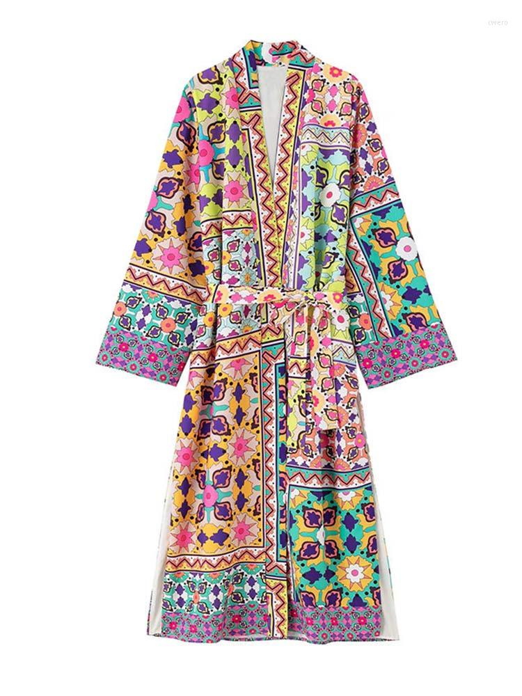 

Casual Dresses Women Fashion Long Sleeve Printed Dress Sets With Belt Button Up Polo Neck Shirt Suits Chic High Waist Wide Leg Pant, Pants