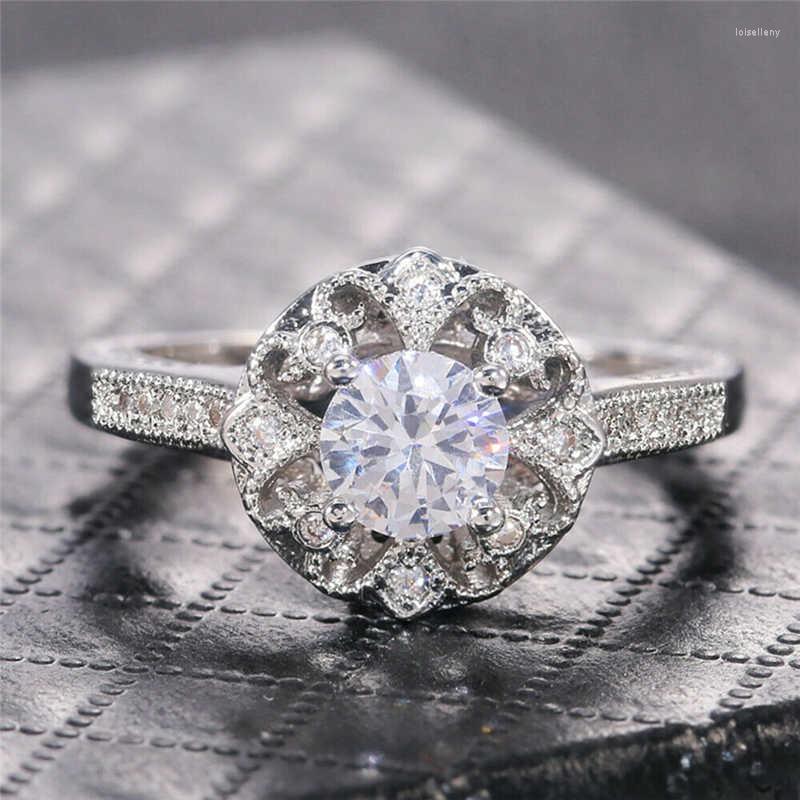 

Wedding Rings Fashion Size 6-10 Silver White Women Jewelry Sapphire Elegant