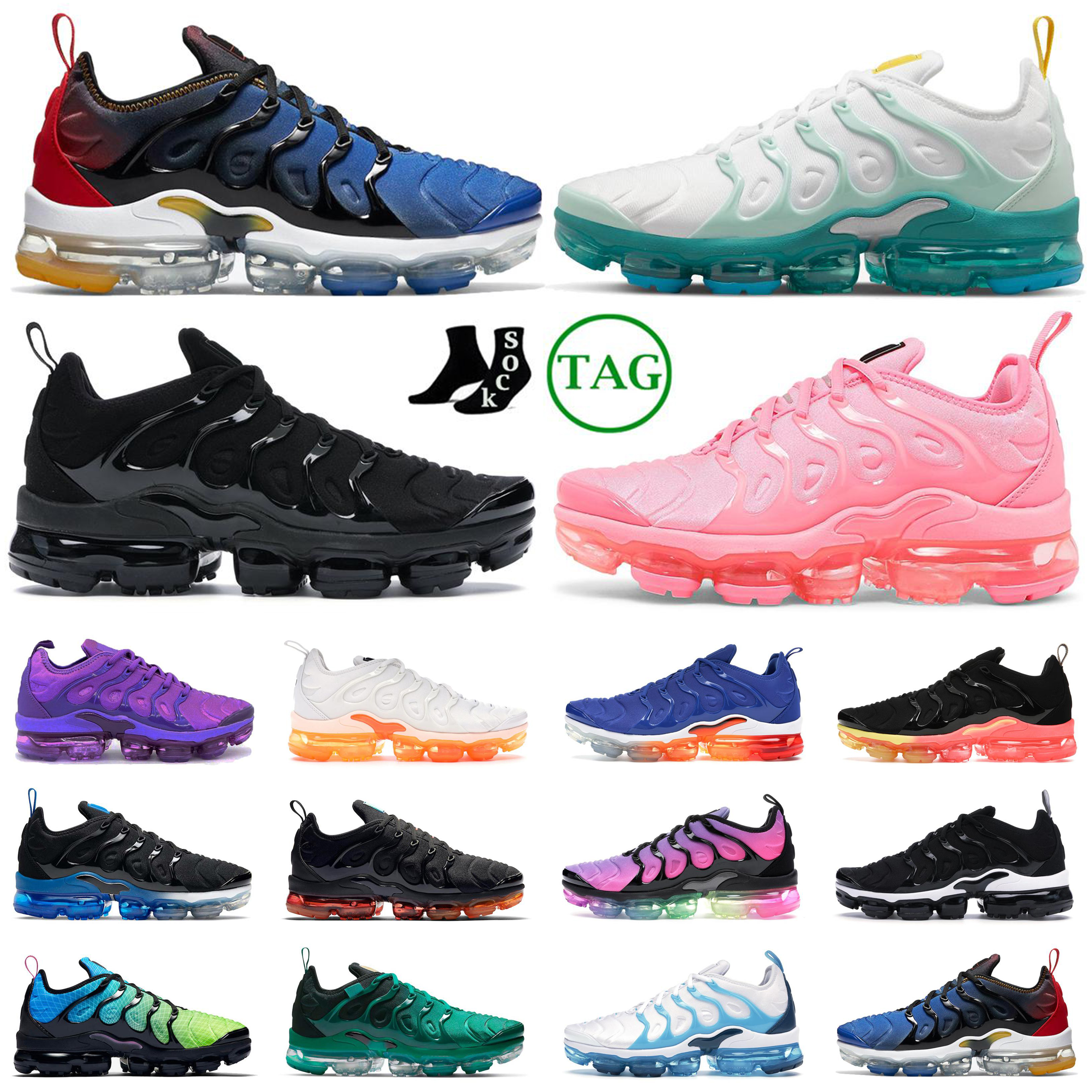 

Running Shoes Women Trainers Gradients Mens Berry Fresh Triple Black Wolf Grey White Red Lemon Lime Orange New Tn Plus For Men Since size 36-45, 36-46 triple white