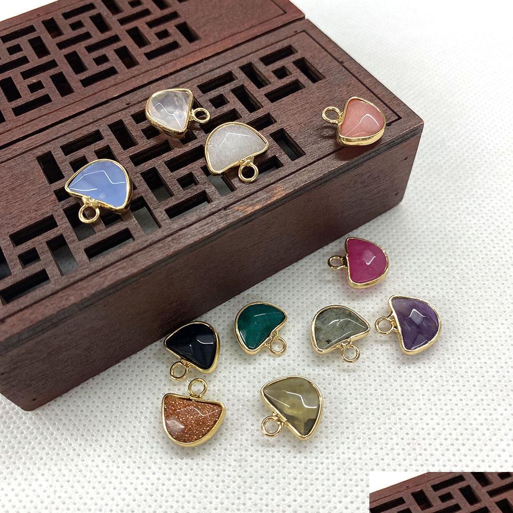 

Charms 13X14Mm Gold Edge Natural Crystal Semicircle Stone Charms Rose Quartz Pendants Trendy For Jewelry Making Wholesale Drop Delive Dhlbi