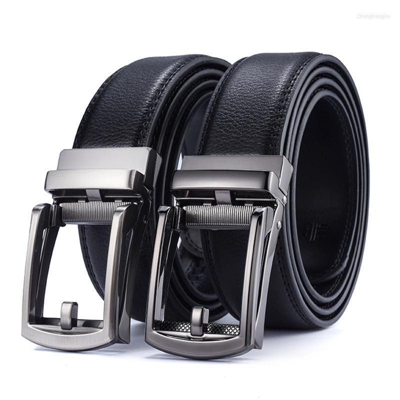 

Belts Men Leather Ratchet Dress Belt With Automatic Buckle Jeans Pants Trousers -MX8Belts BeltsBelts, Black