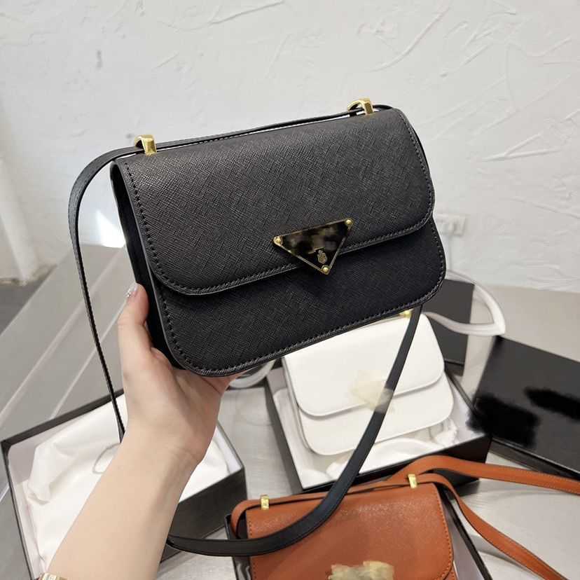 

designer pra bags 2022 New P Family Cowhide One Shoulder Crossbody Bag Underarm Bag Fashion Classic Casual Women's Small Square Bag, White
