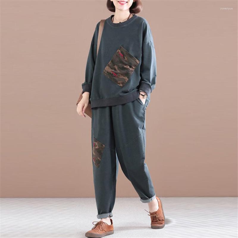 

Women's Tracksuits -5XL Tracksuit Women Autumn 2022 Long Sleeve Top And Loose Casual Elastic Waist Pants Two Piece Clothes, Picture shown