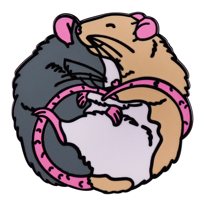 

Fancy RAT Enamel Pin Cartoon Animal Brooch Badge Backpack Collar Pins Hat Jewelry Accessories Cute Pet Lover Gift, As picture