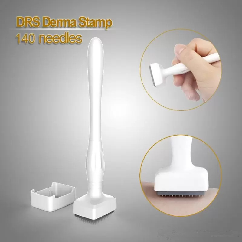 

Adjustable DRS 140 Derma Stamp Microneedle Roller 0.5-3.0mm Needle Length Stainless Steel White PC Handle DermaStamp Microneedleing