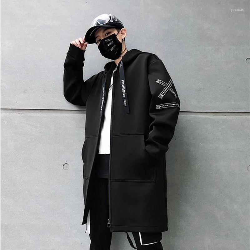 

Men' Trench Coats Men' Casual Jackets Male Cargo Hooded Jacket Korean Streetwear Fashion Oversize Clothing Hip Hop Windbreaker, White