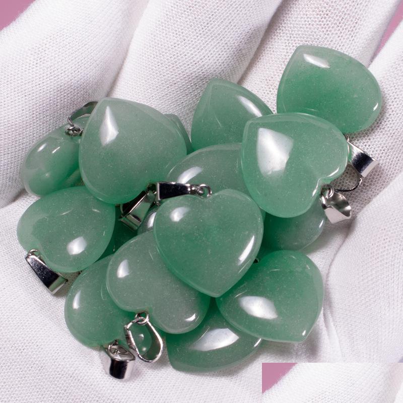 

Charms Natural Crystal Opal Rose Quartz Tigers Eye Stone Charms Heart Pendant For Diy Earrings Necklace Jewelry Making 20Mm Drop Deli Dhzrt