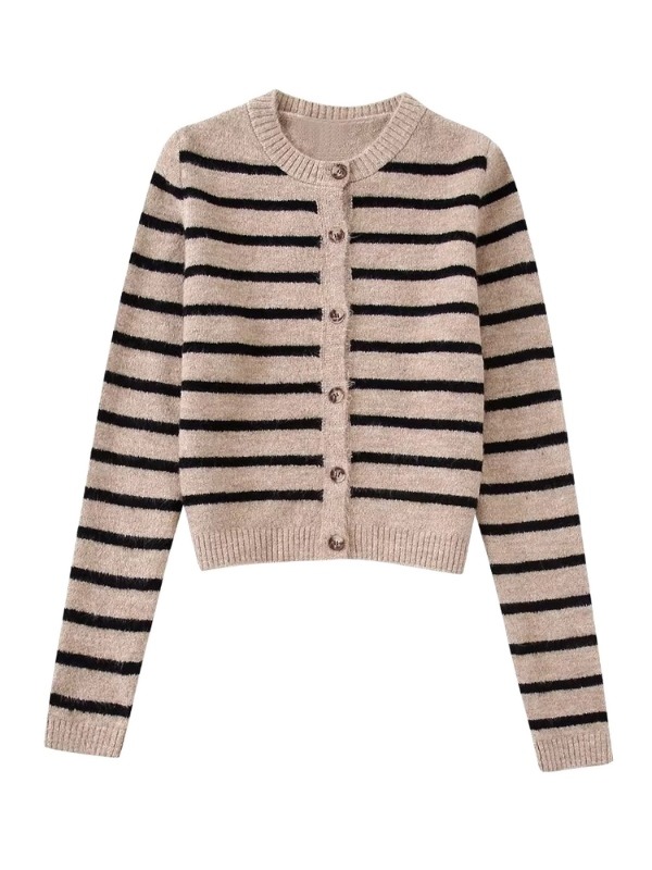 

Women' Sweaters 2022 Striped Cardigan Women Cropped Sweater Woman Korean Fashion Knitted Female Long Sleeve, Blue