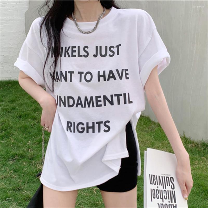 

Women's T Shirts PLAMTEE All Match Minimalist Tops Women Vintage Letter Printed Loose Chic Casual Short Sleeve T-Shirts Fashion Cotton OL, White