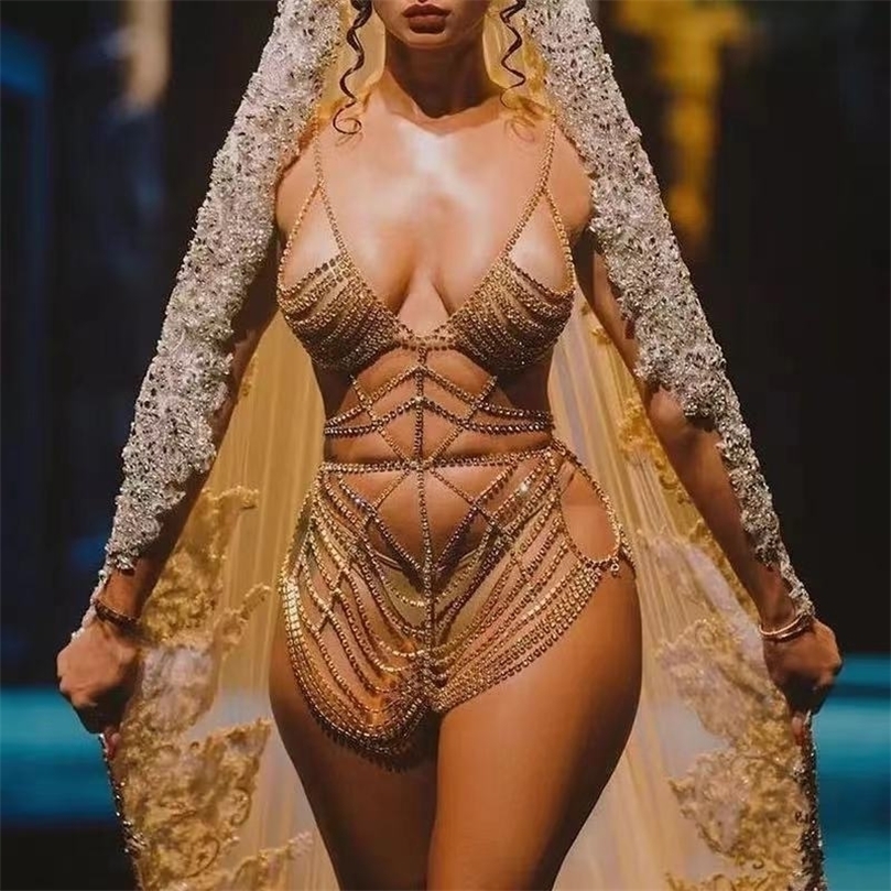 

Other Belt Sexy Thong Lingerie chain Crystal Body Chain Bikini Set Bra Waist Chains Top Party Jewelry 221008