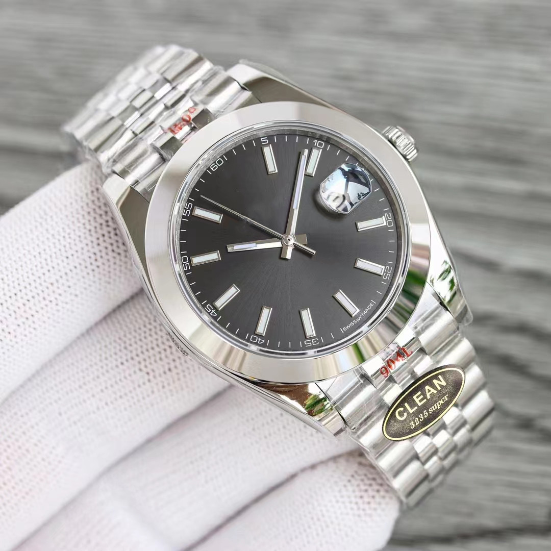 

Perfect quality mens watches 41mm date just dial Stainless Steel Oyster Bracelet Sapphire mirror Automatic mechanical men watch sport wristwatches