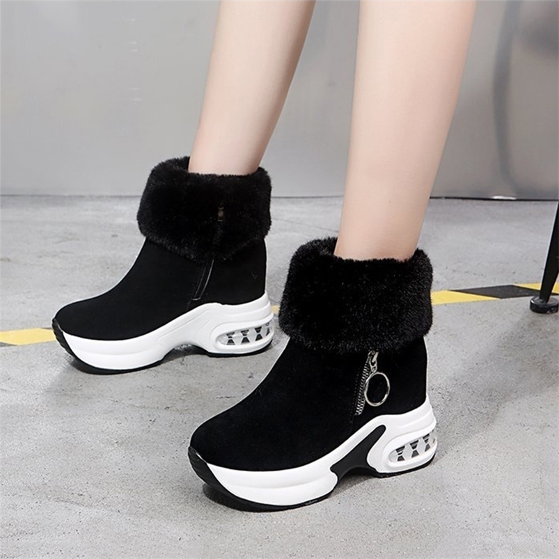 

Boots Winter Women Warm Sneakers Platform Snow Ankle Female Causal Shoes for Lace-up Ladies 221010, Gray