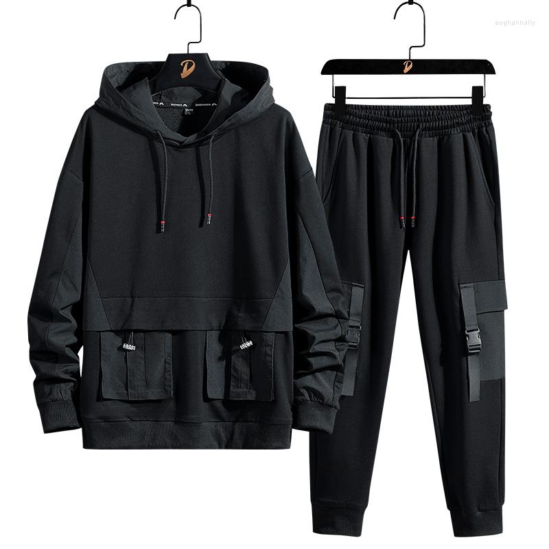 

Men's Tracksuits Spring And Autumn Men's Sports Suit Baseball Collar Long Sleeve Wear.The Jacket, Black