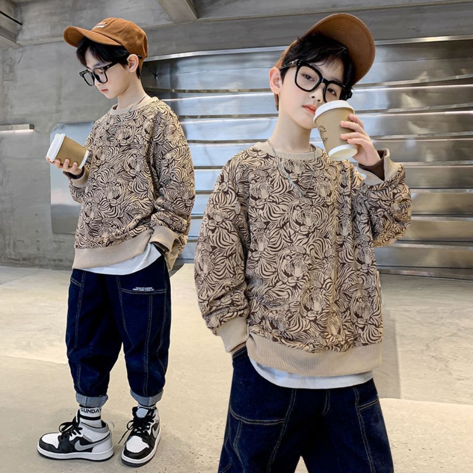 

Pullover Koran Boy Sweatshirts Children Black Print Tops Kids Long Sleeve School Costume Teenage Clothing 10 12 14 Year 221010, Blue