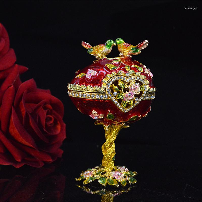 

Jewelry Pouches Qifu Handicraft Creative Red Bird House Metal Holder