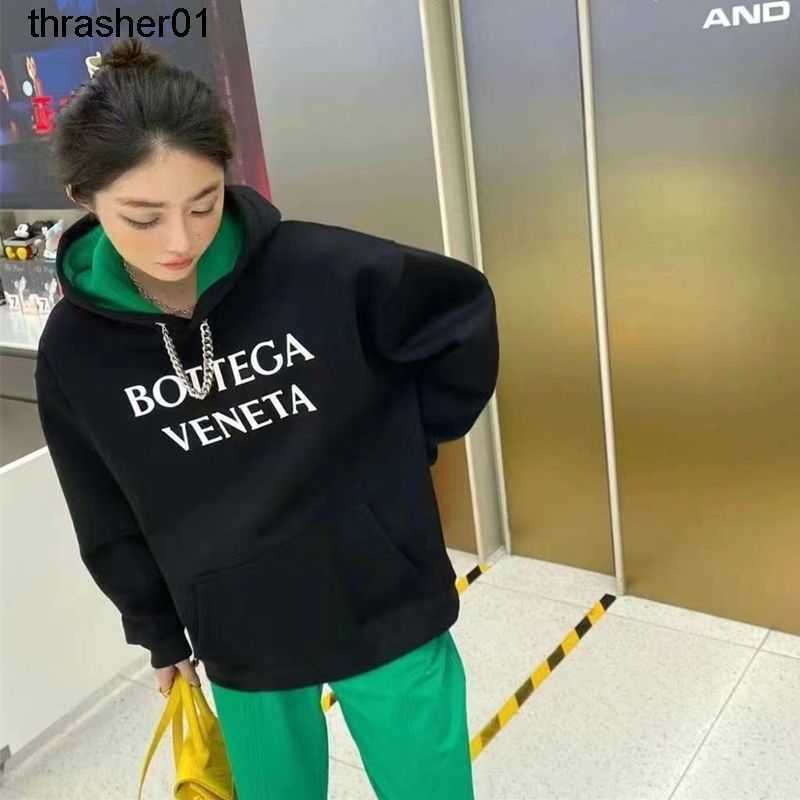 Nouveaux sweat-shirts de créateurs de créateurs pour hommes bv pull vert automne lâche manches longues de la lettre de mode streetwear à capuche