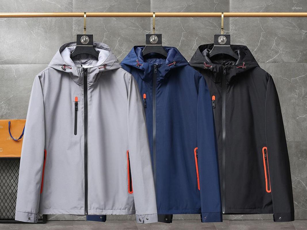 

Men's Jackets 2022 Autumn Men's Jacket Waterproof Functional Hooded Windbreaker High Quality Business Casual Zipper Cardigan, Black