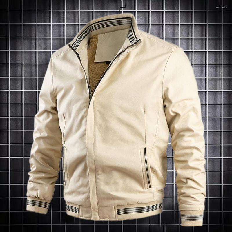 

Men's Jackets Bomber Jacket Fine Stitching Breathable Baseball Coat Zipper Pocket, Black