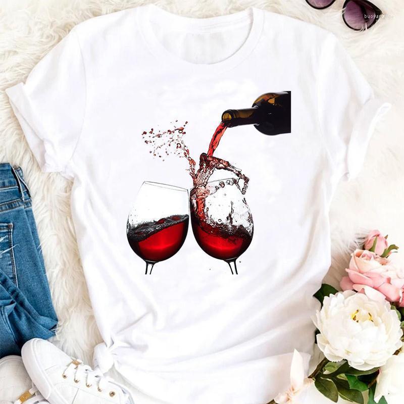 

Women's T Shirts Women's T-Shirt Women Summer Wine Cute Funny 90s Tshirts Cartoon Fashion Short Sleeve Clothes Graphic Top Lady Print, Cz24797