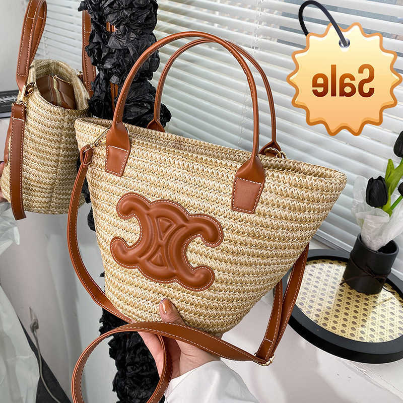 Sacs de créateurs Summer Lafite Paille française Arc de Triomphe Holiday Women's Vegetable Panier One épaule Bage Grass Woven Sac Factory Sale di