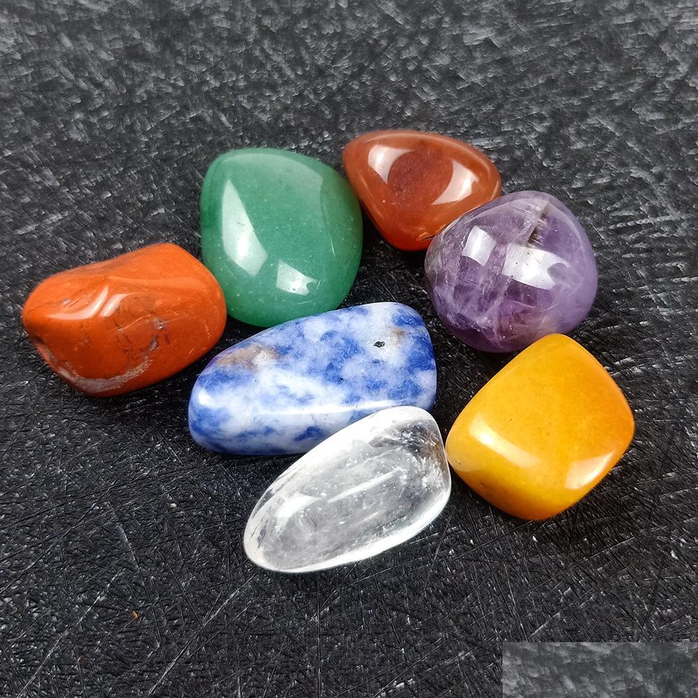 

Stone 2Cm Irregar Seven Chakra Energy Stone Combination Set Natural Healing Crystal Gemstone Ornaments Decoration Gifts Bag For Child Dhe5W