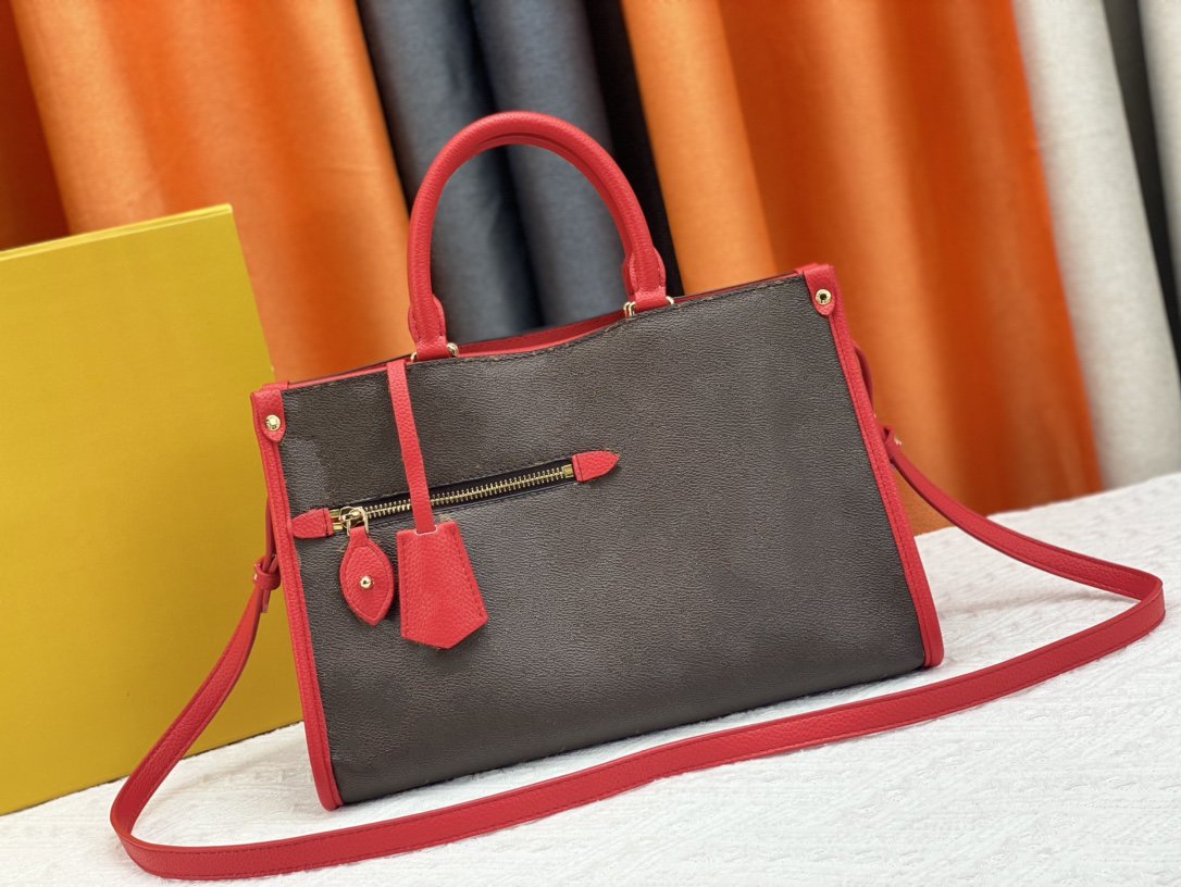 

5A Princess Shoulder Bag totes Designer Ladies Leather Handbag Cross-body Purse Monoes Grames M43433, Red