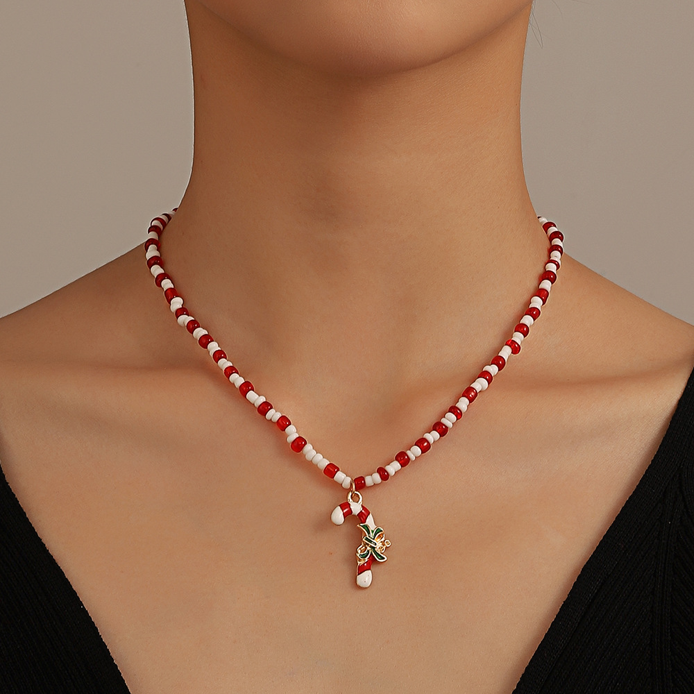 

2022 Christmas Party Necklace Jewelry Gifts for Women Beaded Choker Crutch Charm Necklaces