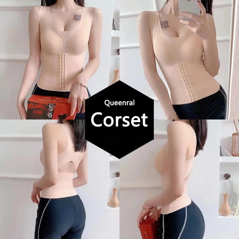 

Women's Shapers Waist Trainer Body Shaper Slimming Sheath Flat Belly Girdle Posture Corrector Bra 3 In 1 Tummy Tops Seamless Corset, Black