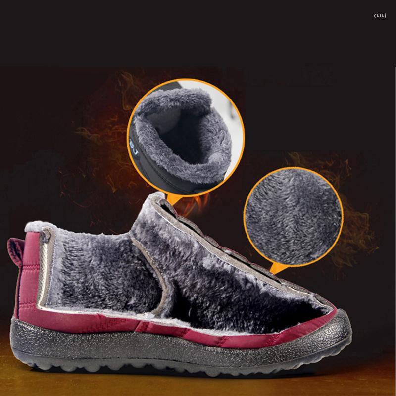 

Boots Men 2022 Warm Plush Inside Waterproof Snow Man Shoes Solid Slip-on Winter Ankle Boot Zapatos De Hombre, Black