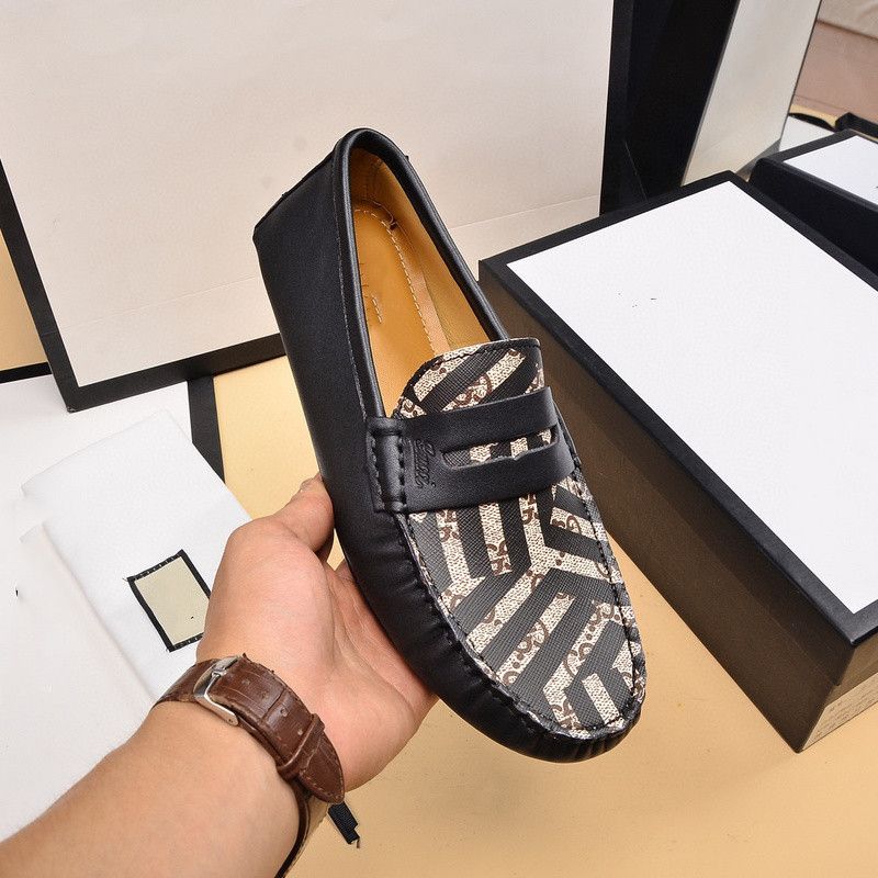 

AA 86 Model Designer Genuine Leather Men Shoes Luxury Brand 2022 Casual Slip on Original Formal Loafers Man Moccasins Italian Black Male Driving Shoe size 38-46, Model 08