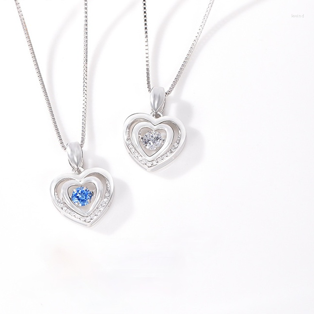

Chains Heart Beating Pendant Korean Jewelry Pure Silver Color Fashion With Your Smart Necklace In Mind