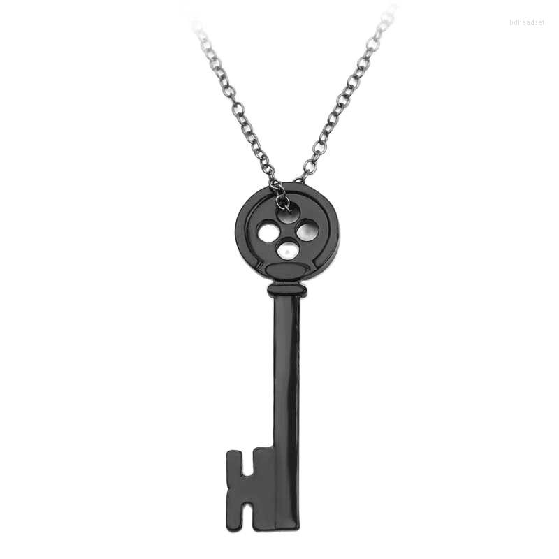 

Pendant Necklaces Movie Coraline Necklace Pendants Black Button Key Skull Choker