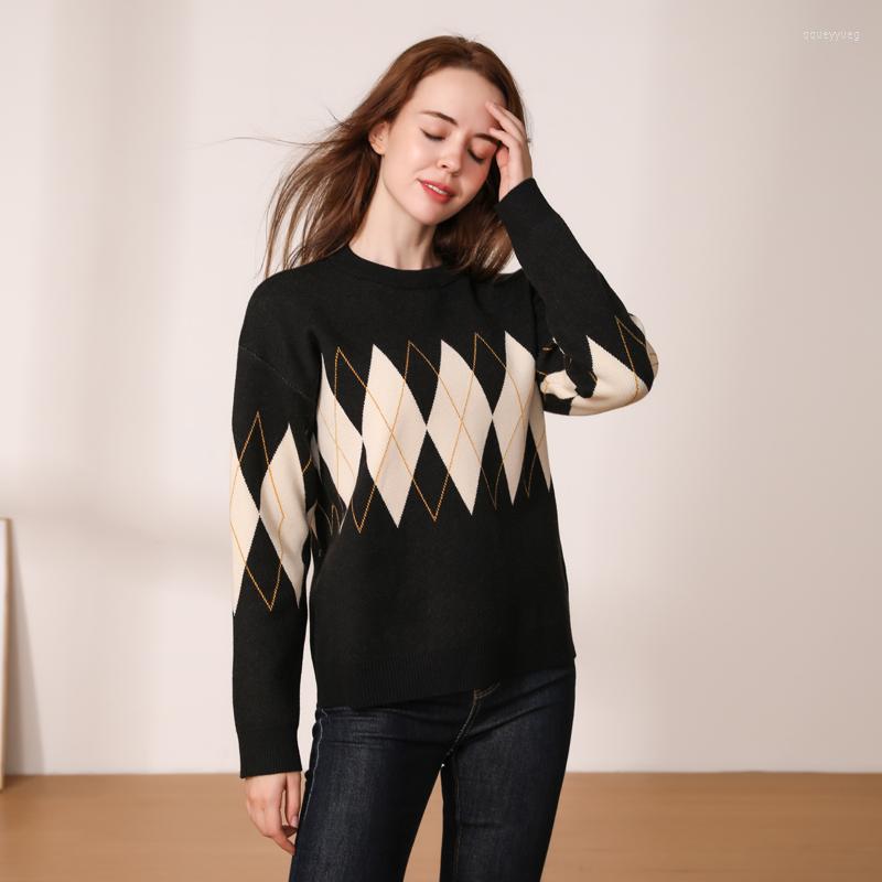 

Women's Sweaters 2022Korean Style Women Knitted Sweater Fashion Oversized Pullovers Ladies Winter Loose Korean College Jumper, Black