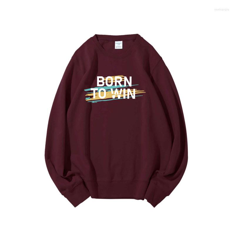 

Men' Hoodies #H008 Print " To Win" Round Collar Sweater More Colors, Black