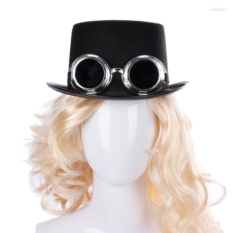 

Berets Vintage Steampunk Top Hat Gay Black Halloween Men DXAABerets, Non woven hat