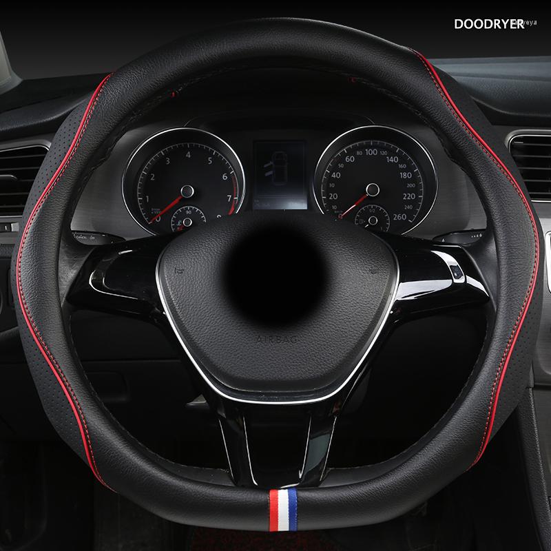 

Steering Wheel Covers DOODRYER Leather Car Cover For Mercedess Benzs Smart Fortwo 450