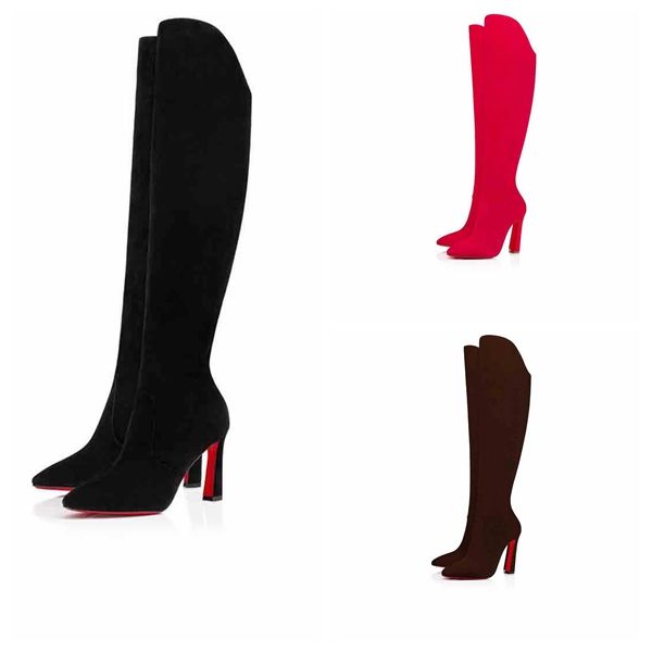 

Shoes Ladies Boots High Heels Winter Fashion Red Eleanor Botta Ladies Suede Toned Leather Laptop Bootieeu 35-43 with Box